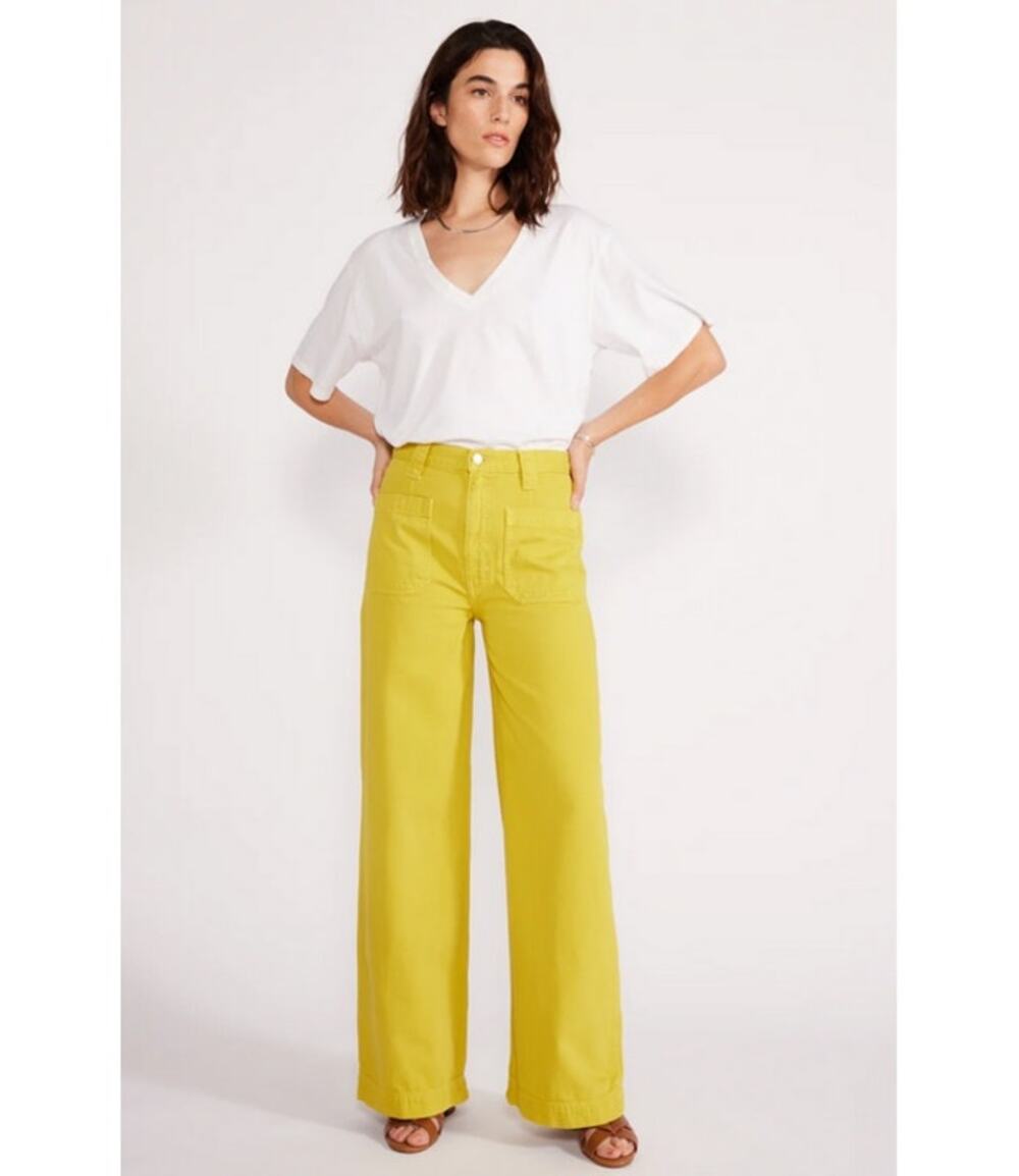 NWT Etica Devon Wide Leg in Antique Moss Women’s Size 32 Retro 70s Citrine